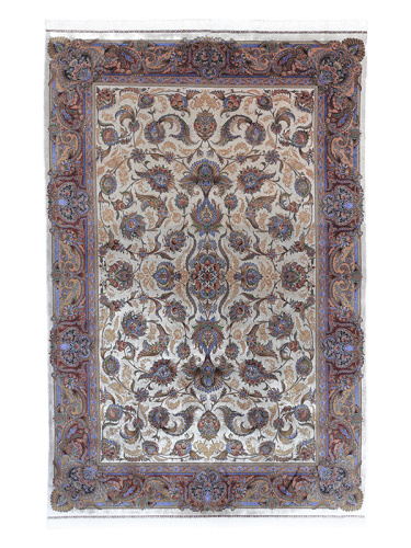 Иранский ковёр из шёлка и модала (QUM 602 /Cream/225x150)