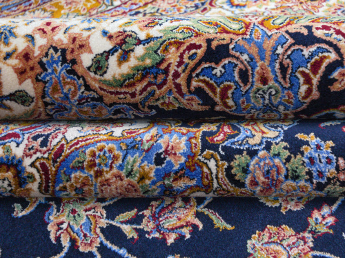 Иранский ковёр из шёлка и модала (QUM 603 /Navy/150x100)