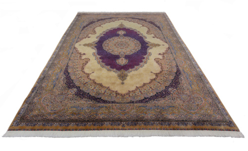 Иранский ковёр из шёлка и модала (QUM 625 /Beige/300x200)