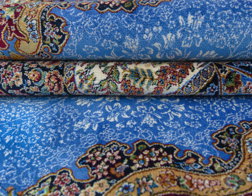Иранский ковёр из шёлка и модала (QUM 606 /Blue/300x200)