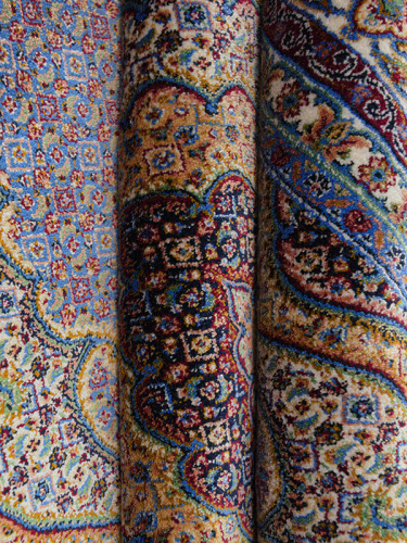 Иранский ковёр из шёлка и модала (QUM 601 /Blue/150x100)