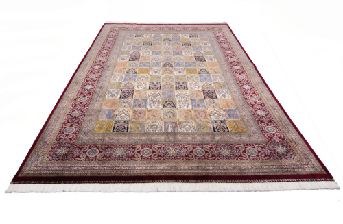 Иранский ковёр из шёлка и модала (QUM 610 /Red/200x150)