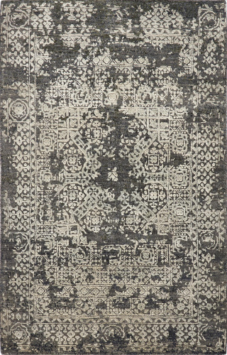 Индийский ковёр из шерсти и арт-шёлка (26/MV-1940/CHARCOAL/153x9)