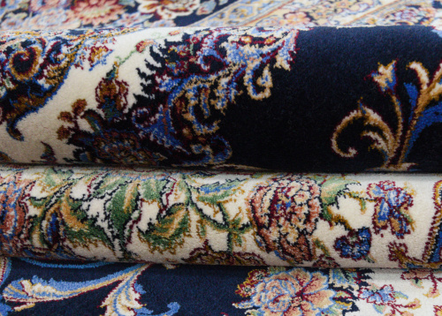 Иранский ковёр из шёлка и модала (QUM 632 /Navy/350x250)