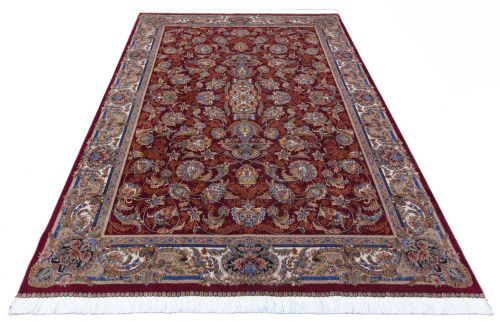 Иранский ковёр из шёлка и модала (QUM 602 /Red/390x290)