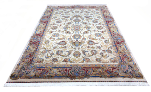 Иранский ковёр из шёлка и модала (QUM 602 /Cream/225x150)