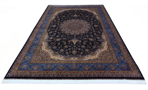Иранский ковёр из шёлка и модала (QUM 603 /Navy/150x100)