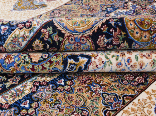 Иранский ковёр из шёлка и модала (QUM 635 /Cream/150x100)