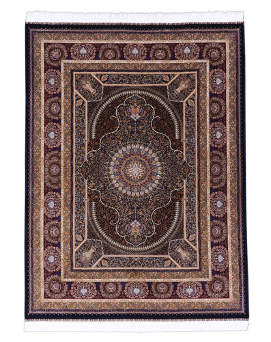Иранский ковёр из шёлка и модала (QUM 631 /Navy/350x250)