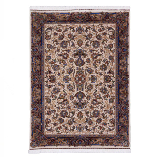 Иранский ковёр из шёлка и модала (QUM 602 /Cream/225x150)
