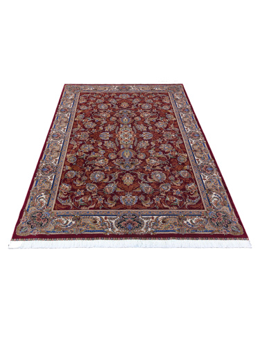 Иранский ковёр из шёлка и модала (QUM 602 /Red/390x290)