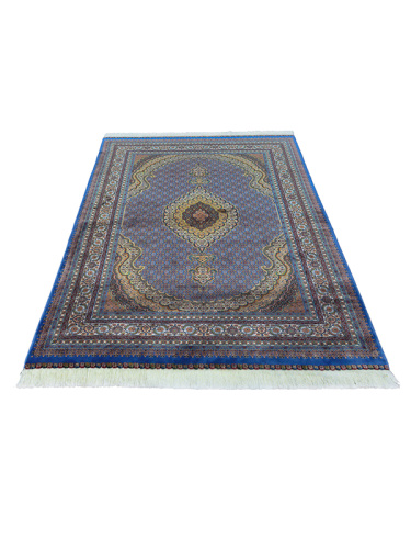 Иранский ковёр из шёлка и модала (QUM 601 /Blue/150x100)