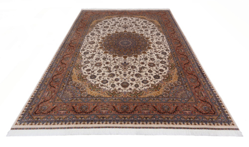 Иранский ковёр из шёлка и модала (QUM 603 /Cream/300x200)