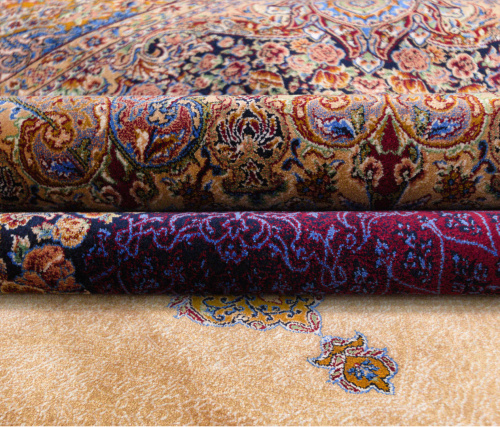 Иранский ковёр из шёлка и модала (QUM 625 /Beige/300x200)