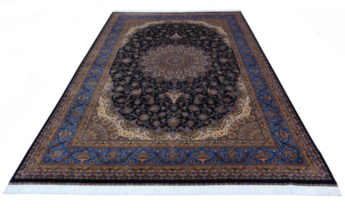 Иранский ковёр из шёлка и модала (QUM 603 /Navy/150x100)
