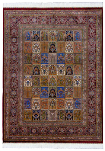 Иранский ковёр из шёлка и модала (QUM 610 /Red/200x150)