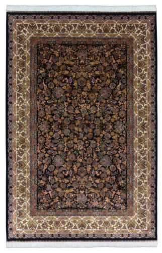 Иранский ковёр из шёлка и модала (QUM 617/Navy/350x250)