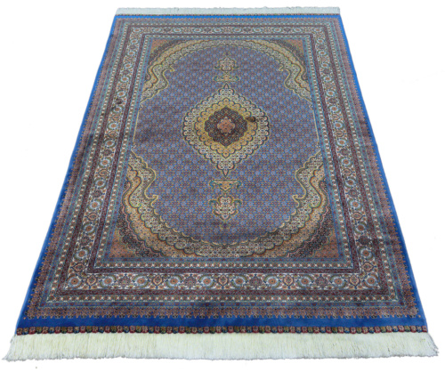 Иранский ковёр из шёлка и модала (QUM 601 /Blue/150x100)