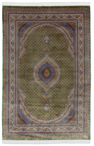Иранский ковёр из шёлка и модала (QUM 601 /Green/225x150)