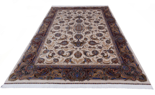 Иранский ковёр из шёлка и модала (QUM 602 /Cream/225x150)