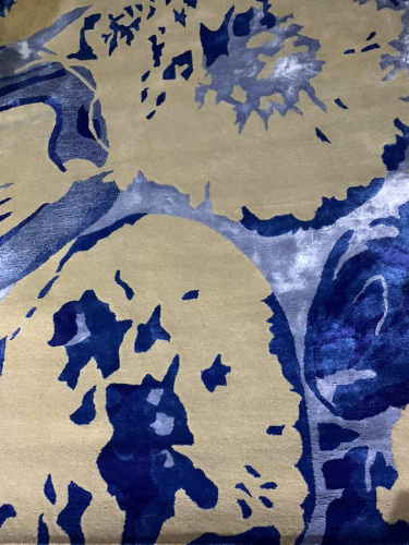 Индийский ковёр из шерсти и вискозы (HT937/GREY/BLUE/300x200)
