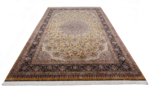 Иранский ковёр из шёлка и модала (QUM 603 /Beige/300x200)