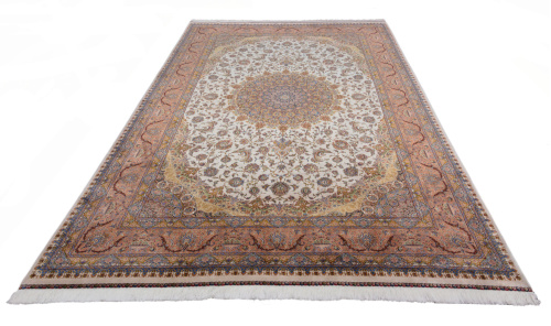 Иранский ковёр из шёлка и модала (QUM 603 /Cream/300x200)