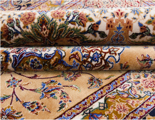 Иранский ковёр из шёлка и модала (QUM 603 /Beige/350x250)