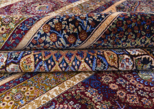 Иранский ковёр из шёлка и модала (QUM 631 /Navy/350x250)