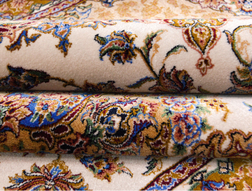 Иранский ковёр из шёлка и модала (QUM 603 /Cream/300x200)