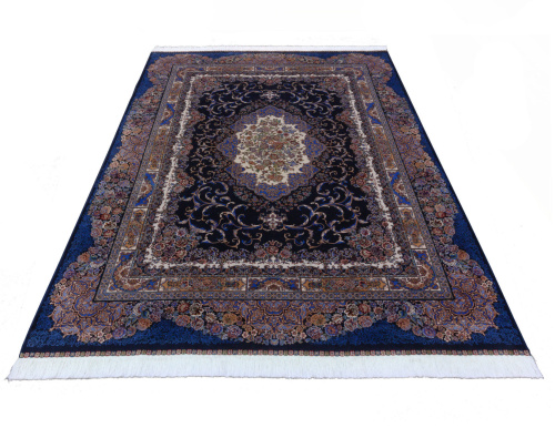 Иранский ковёр из шёлка и модала (QUM 632 /Navy/350x250)