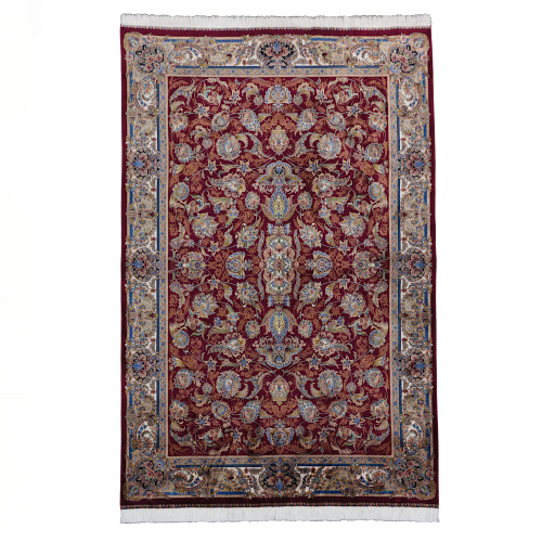 Иранский ковёр из шёлка и модала (QUM 602 /Red/390x290)