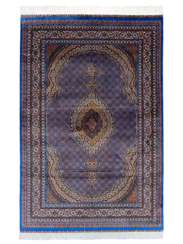 Иранский ковёр из шёлка и модала (QUM 601 /Blue/150x100)