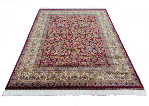 Иранский ковёр из шёлка и модала (QUM 617 /Red/225x150)