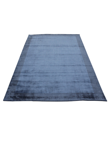 Индийский ковёр из арт-шёлка (22-NAVY/border/200x150)