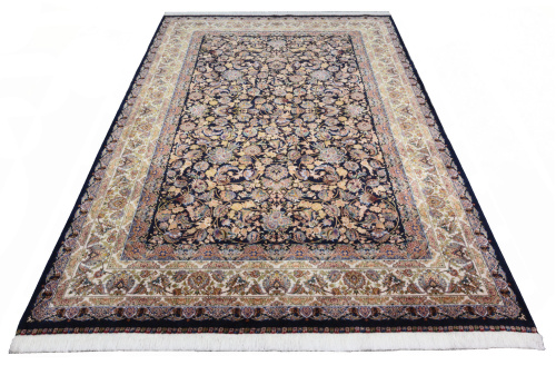 Иранский ковёр из шёлка и модала (QUM 617/Navy/200x150)